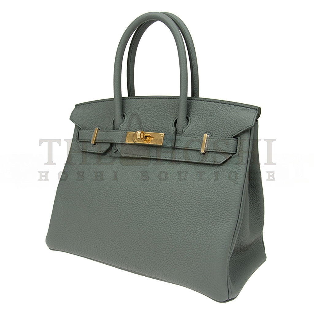 H**me5 MASTER BIRKIN 30 EPSOM LEATHER BIRKIN GREEN GOLD BUCKLE HIGH END BAG BK3063TGGP4296 (30*23*15cm) Master Quality